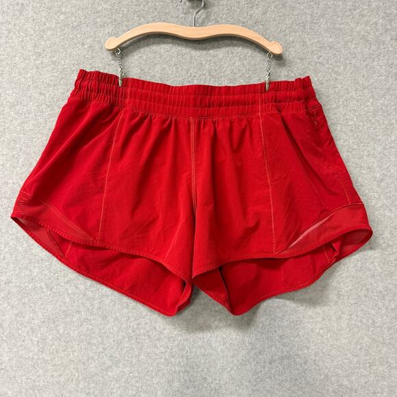 Lululemon Hotty Hot Low-Rise Lined Athletic Running Shorts 4" Dark Red Size 12 - Picture 2 of 7